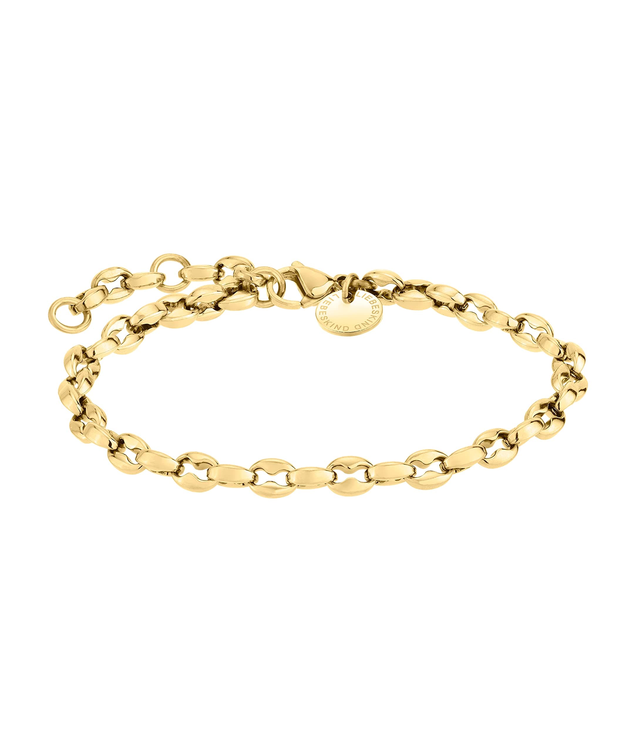 LIEBESKIND BERLIN Damen Schmuck – Ketten, Armbänder und Ohrringe aus Edelstahl in verschiedenen Farben – Zeitlos, modern & alltagstauglich Nugget-Armband - Gold Angebot bei HelloDeals