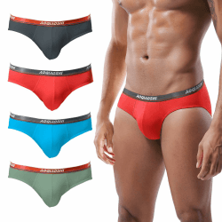 PHOLEEY Herren Modal Mikrofaser Unterwäsche Slips Low Rise Unterstützung Brief Elastischer Bund Slips Unterhose 4er Pack L Hc Angebot bei HelloDeals