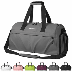 Sporttasche Damen Herren Hartes Material, Reisetasche mit Schuhfach Zwei Belüftungslöchern und Nassfach, wasserdichte Weekender Bag, Gym Bag/Schwimmtasche/Saunatasche (Grau) Angebot bei HelloDeals