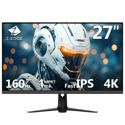 Z-Edge 27 Zoll 4K Gaming Monitor 160Hz 1ms UHD Monitor 3840x2160 IPS Panel, 450cd/m² Helligkeit, 1,07 Milliarden Farben, HDR10, FreeSync, HDMI 2.1 & DisplayPort 1.4, VESA Kompatibel, Schwarz 27'' Angebot bei HelloDeals