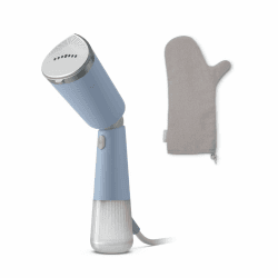 Philips Dampfglätter 5000-Serie - 35 Sekunden Aufheizen, aktiv beheizte Dampfplatte, Eco-Modus, für empfindliche Textilien, dampft vertikal & horizontal, Handschuh & Beutel, himmelblau (STH5020/20) 2x Zubehör, himmelblau Angebot bei HelloDeals