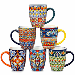 vancasso Kaffeetassen Set 6er, SIMI Tassen Set mit Henkel, 480ML Kaffeebecher Porzellan, Böhmisches Teetassen, kaffeeservice 6 personen 480ml Becher (6x) Angebot bei HelloDeals