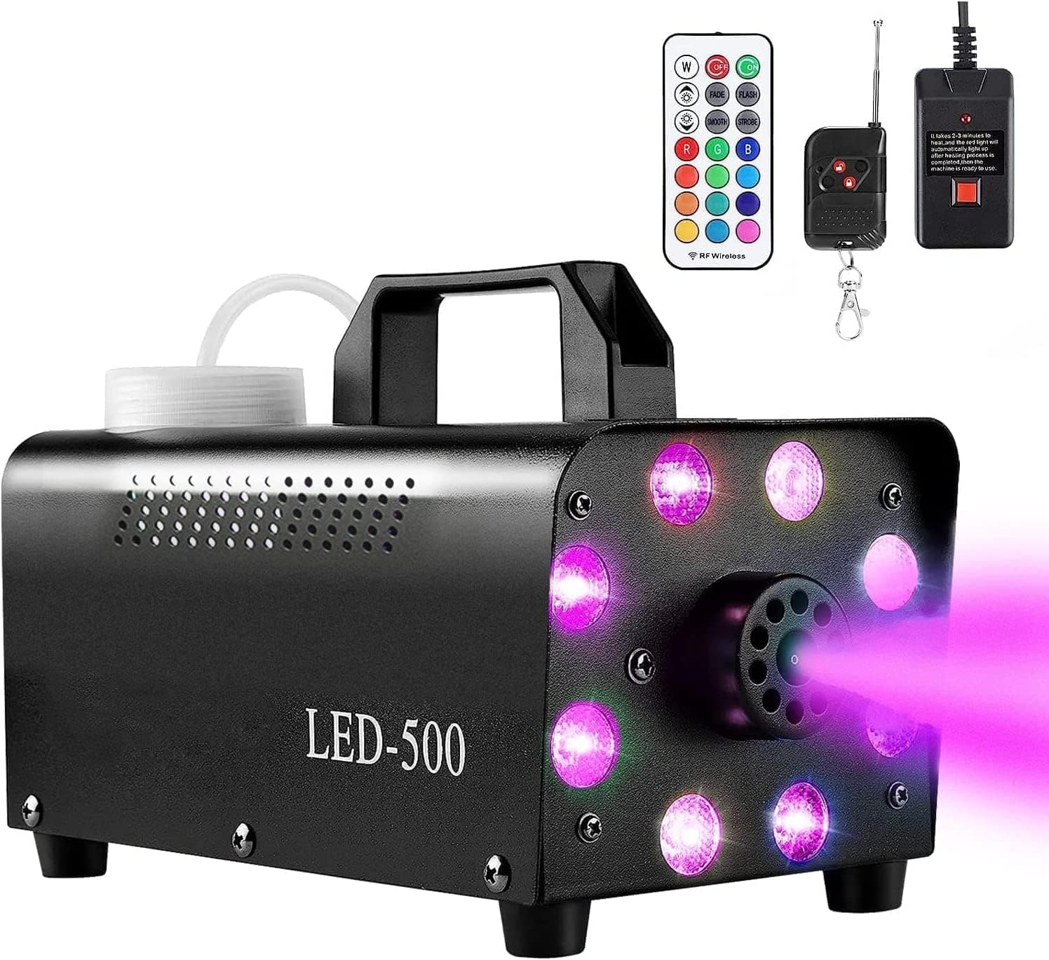 Nebelmaschine, 500W Rauchmaschinen mit kabelloser Fernbedienung UND LED Licht mit 13 Farben & Strobe Effekt, Passend für DJ Disco Party, Halloween, Weihnachten, Hochzeitsfeiern & Bühnenauftritte usw Angebot bei HelloDeals