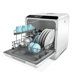 Hermitlux Tischgeschirrspüler, Mini Geschirrspüler mit und ohne wasseranschluss verwendbar, 43 cm breit, Platz für 4 Maßgedecke, Camping nutzbar, 175 kWh/Jahr, weiße Weiss/Opulenter Garten Angebot bei HelloDeals