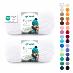 Gründl Wolle Funny uni - dicke weiche Chenille Wolle zum Häkeln - Häkelwolle - Strickwolle - Kuschelig und hautfreundlich - 100% Polyester - 2 Knäuel 100 g / 120 m - Nadelstärke 5-6 - Weiß 2 x 100 g Weiß Angebot bei HelloDeals