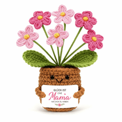 HUKUMA Pocket Hug Blumen, Häkel Blume Mama, Geschenke für Mama, Gehäkelte Blumen Glücksbringer, Mutter Geschenk für Geburtstag Muttertag Weihnachten Neujahr Rosa Blume Mama Angebot bei HelloDeals