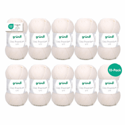 Gründl Wolle Lisa Premium uni - Garn zum Stricken - Strickgarn - Häkelgarn - Weich und hautfreundlich - 100% Polyacryl 10 Knäuel 50 g / 133 m - Nadelstärke 3,5-4,5 - Creme 10 x 50 g beige Angebot bei HelloDeals
