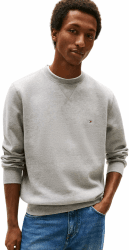 Tommy Hilfiger Herren Sweatshirt Essential Fleece Crew Neck Regular Fit L Grey (Medium Grey Heather) Angebot bei HelloDeals
