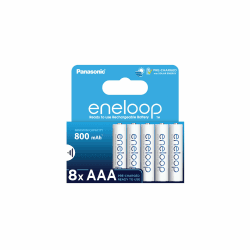 eneloop, AAA/Micro NI-MH Akku, 8er-Pack, Kapazität mit min. 800 mAh, Ready-to-Use NI-MH Akkus, bis zu 2000 Mal wiederaufladbar, plastikfreier Verpackung, Standard, weiß AAA 8 + no case Angebot bei HelloDeals