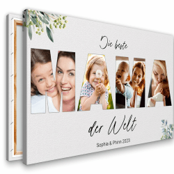 Muttertagsgeschenk. Selbst gestaltete Foto Collage auf Leinwand für Deine Mutter. 30x20cm bis 120x80cm. Geschenk selbst gestalten. Geschenkidee. Geburtstagsgeschenk für Mama Angebot bei HelloDeals
