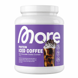MORE Protein Iced Coffee, 500g, Dark Chocolate Cookie Crumble, Eiskaffee mit wertvollen Proteinen, wenig Zucker und Fett - made in Germany Dark Chocolate Cookie Crumble 500 g (Pack of 1) Angebot bei HelloDeals