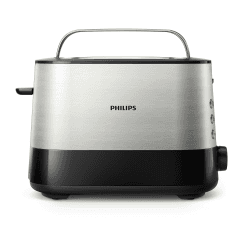 Philips Toaster – 2 Toastschlitze, 7 Stufen, Brötchenaufsatz, Auftaufunktion, Abschaltautomatik, Liftfunktion, schwarz (HD2637/90) Toaster Edelstahl/Schwarz Angebot bei HelloDeals