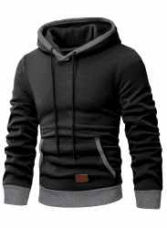 JMIERR Kapuzenpullover Herren Langarm Hoodie Herren Warm Pullover mit Kapuze Casual Kapuzenjacke Hoodie Baumwolle Sweatshirt Kordelzug Hoody mit Tasche S A1 Schwarz Angebot bei HelloDeals