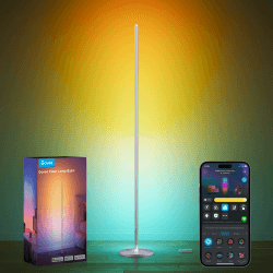 Govee RGBIC LED Stehlampe Wohnzimmer, 1000lm Stehleuchte Dimmbar, Arbeiten mit Matter & Alexa, 85 Szenenmodi, 16 Millionen Farben, DIY & Musikmodi, 136cm Ecklampe für Schlafzimmer Deko, Silber Silber 1 Packung Angebot bei HelloDeals