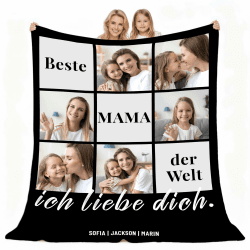 Giftove Personalisierte Mama Decke mit Foto, 100% Flanell Fotodecke, Muttertagsgeschenk Personalisiert von Baby Kinder, Muttertagsgeschenke für Mutter zu Muttertag, Beste Mama der Welt Geschenk 14 Mama Angebot bei HelloDeals