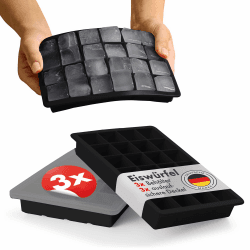 Blumtal Eiswürfelformen Silikon 3er Set - 24er Eiswürfelform mit Deckel - BPA-freie Silikon Eiswürfelformen - Ice Cube Tray lebensmittelecht - Ice Tray - Schwarz Schwarz Würfel L Angebot bei HelloDeals