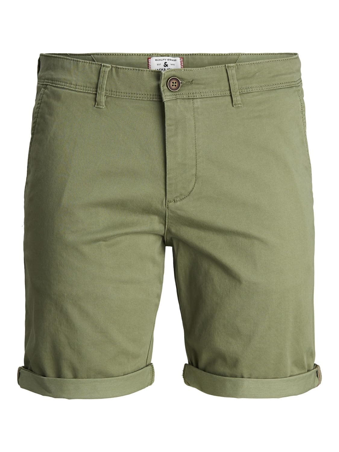 JACK & JONES Male Chino Shorts Regular Fit Chino Shorts M Deep Lichen Green Angebot bei HelloDeals