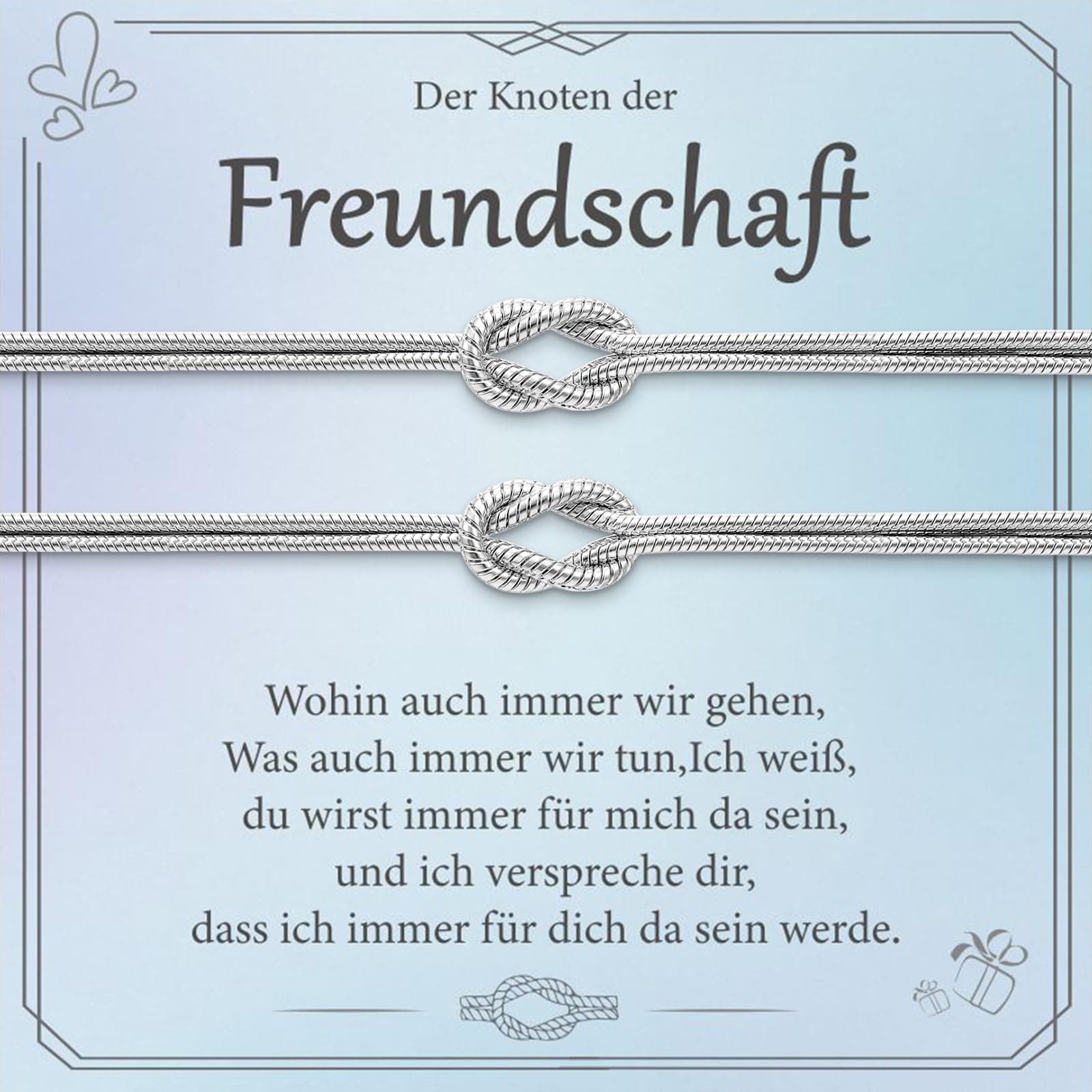 2PCS Freundschaftsarmbänder Set, Armband Damen Silber 925, 14K Knoten Armband Gold, Modisch Freundschaftsarmband Freundschaft Armbänder Verstellbare, Freundschaftsgeschenke Für Frauen Männer Partner A:Freundschaft-Argento/Argento Angebot bei HelloDeals