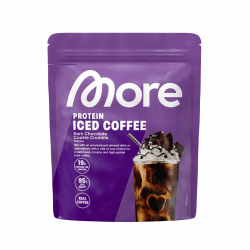 MORE Protein Iced Coffee, 650g, Dark Chocolate Cookie Crumble, Eiskaffee mit wertvollen Proteinen, wenig Zucker und Fett - made in Germany Dark Chocolate Cookie Crumble 650 g (1er Pack) Angebot bei HelloDeals