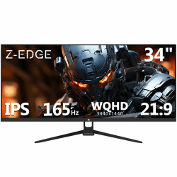 Z-Edge 34 Zoll Ultrawide Monitor UWQHD Gaming Bildschirm 165Hz 1ms MPRT, 3440x1440, 21:9 IPS, 100% sRGB, FreeSync, Pip & PBP, DisplayPort (165Hz) HDMI (100Hz), Schwarz Angebot bei HelloDeals