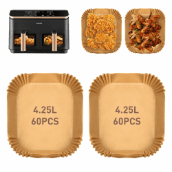 Ankway 120 Stück Backpapier für Heißluftfritteuse COSORI Dual Zone Air Fryer 8,5L, Verdickung Airfryer Backpapier für Philips Airfryer 4000 Series Stacked Dual, Cookwise 9L 120 Stück 21*17cm-4.25L Angebot bei HelloDeals