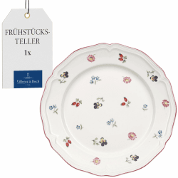 Villeroy & Boch - Petite Fleur Frühstücksteller 21cm Weiß, Spülmaschinenfest, Mikrowellensicher, Kuchenteller, Dessertteller, Salatteller, Teller Porzellan, Geschirr, Premium Porzellan Weiß 22 x 23 x 7 cm Angebot bei HelloDeals
