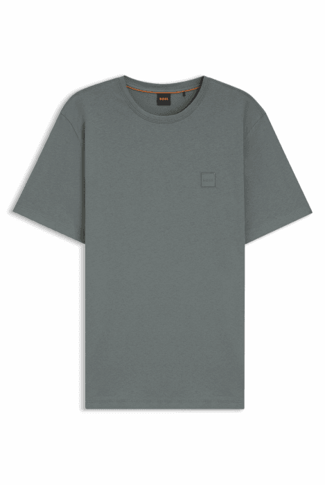 BOSS Herren Tales Relaxed-Fit T-Shirt aus Baumwoll-Jersey mit Logo-Aufnäher XS Open Grey76 Angebot bei HelloDeals