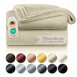 Blumtal Fleecedecke, 130 x 150 cm, beige, Oeko-TEX®-Zertifiziert, Sofadecke, Cocooning – Fleecedecke dick, flauschig, weich und warm – hohe Qualität 130 x 150 cm Sand - Beige Angebot bei HelloDeals