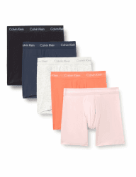 Calvin Klein Herren 5er Pack Boxershorts Briefs Boxer Brief Stretch S Multi (Black/Snow Heather/Coral Pop/Ink/Po) Angebot bei HelloDeals
