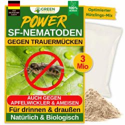 GREEN GUARDIA Power SF-Nematoden - 3 Mio. (30 Pflanzen/6m²) gegen Trauermücken – Biologisches Mittel zur effektiven Trauermücken Bekämpfung – Umweltfreundlich, chemiefrei Angebot bei HelloDeals