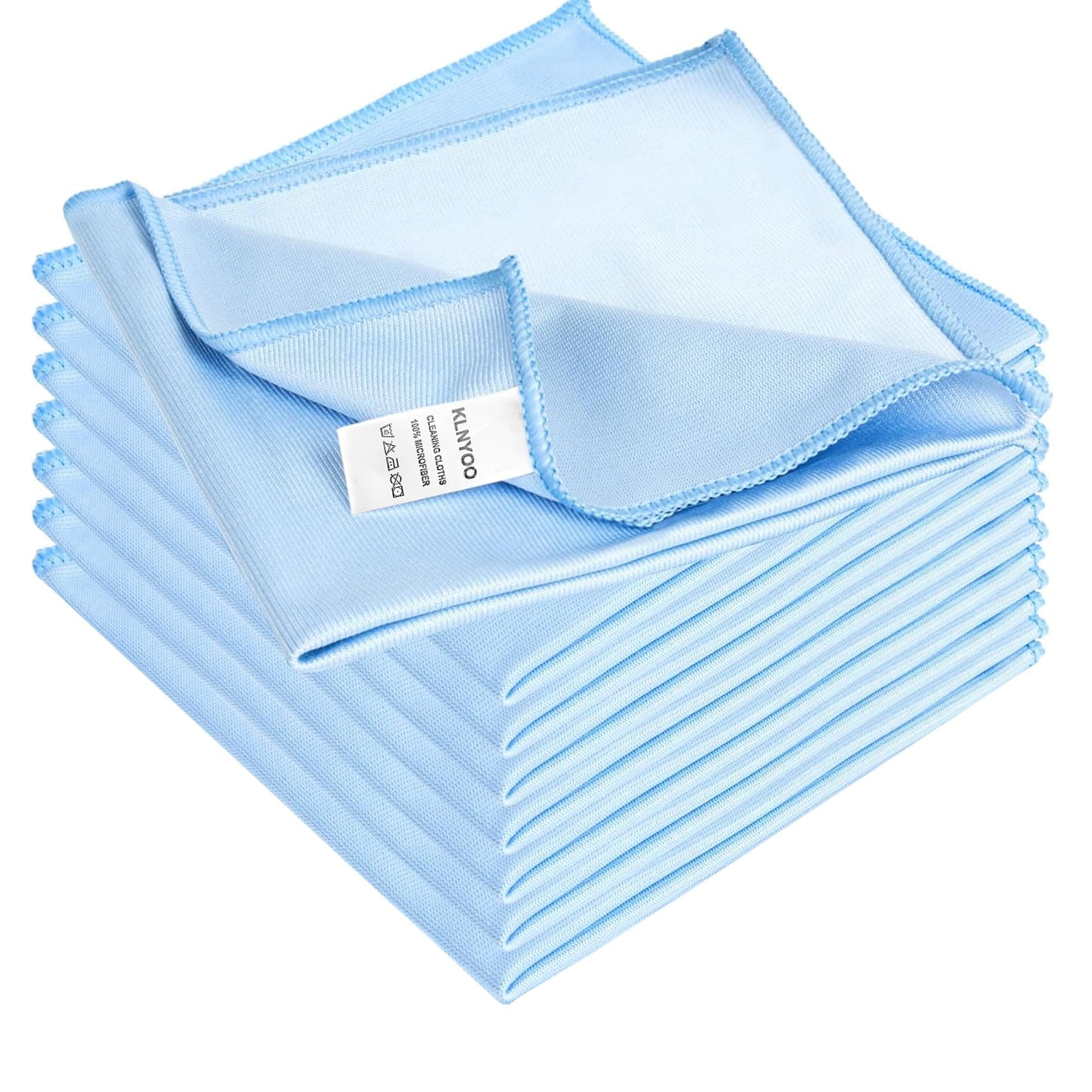 KSolars Mikrofaser-Reinigungstücher, fusselfrei, streifenfrei, schnell und einfach zu reinigen, Fenster und Spiegel ohne Chemikalien, Poliertuch, 40 x 40 cm, 8 Stück (Blau) Angebot bei HelloDeals