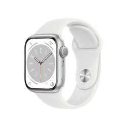 Apple Watch Series 8 (GPS, 45mm) Aluminiumgehäuse Silber met Sportarmband Weiß - One Size (Generalüberholt) GPS 45mm - Armband für 140–220 mm Umfang Aluminium: Silber/Weiß Angebot bei HelloDeals