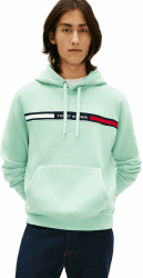 Tommy Hilfiger Herren Hoodie Chest Insert mit Bauchtasche XS Green (Crushed Mint) Angebot bei HelloDeals