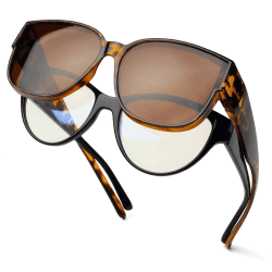 Face Shadow Polarisiert Überzieh Sonnenbrille Damen über Normale Brille, Überbrille für Brillenträger UV400 Schutz Übergroß, Ultra Leicht Fahren Angeln Xl-braun Leopard Rahmen/Braun Linse Angebot bei HelloDeals