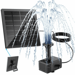 Yzert Solar Springbrunnen 1.8W, 2026 Glas Solar Teichpumpe mit 8 Effekte, 3M Kabel, Solar Wasserpumpe Schwimmender Fontäne Pumpe für Außen Vogelbad, Fischbecken, Garten (Schwarz) Angebot bei HelloDeals