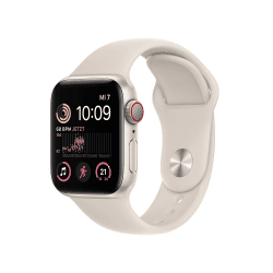 Apple Watch SE (2. Generation) (GPS + Cellular, 40mm) - Aluminiumgehäuse Polarstern mit Sportarmband Polarstern - Regular (Generalüberholt) GPS + Cellular 40mm Polarstern Angebot bei HelloDeals