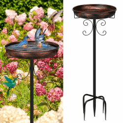 Vogeltränke Stehend,Vogelbad für Draußen Garten,35In Metall Vogelbecken Schüssel Wassertränke für Vögel, Antike Vogeltränke Winterfest Futter Wasserschale (Antike Bronze) Angebot bei HelloDeals