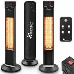 TRESKO Infrarot Stand-Heizstrahler 2000W mit Fernbedienung | Wärmestrahler Terrasse elektrisch mit 3 Heizstufen | Terrassenstrahler Innen & Außen | Infrarotstrahler mit LED-Anzeige Schwarz Angebot bei HelloDeals