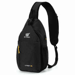 SKYSPER Schultertasche Brusttasche Leichte Sling Bag Klein Wasserfest Crossbody Umhängetasche zum Wandern Outdoor Sports Reise 6L Urbanx6-schwarz02 Angebot bei HelloDeals