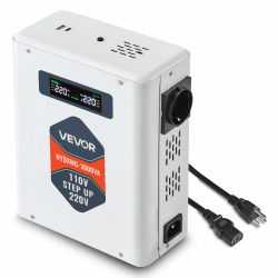 VEVOR Spannungswandler aufwärts, 3000 VA, Hochleistungs-Stromwandler, 110 V auf 220 V Leistungstransformator, mit 2 EU-Steckdosen, USB-Ausgang, LCD-Display, Temperaturschutz, für 220-V-Geräte 3000VA-Aufwärts Angebot bei HelloDeals