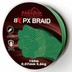 Paradox Fishing 8X PX geflochtene Angelschnur I 0,07mm-0,28mm 150m/500m – Angelschnur geflochten- eng geflochten – perfekt zum Spinnfischen Tarngrün 150M - 0,07mm - 4,6kg Angebot bei HelloDeals