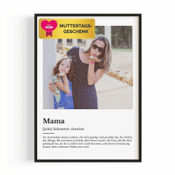 Muttertagsgeschenke für Mama – Personalisiertes Definition Poster Foto Geschenk – Muttertagsgeschenk personalisiert – Geschenk für Mama mit eigenem Foto Bilderrahmen Collage, Pärchen geschenke Mama Definition Angebot bei HelloDeals