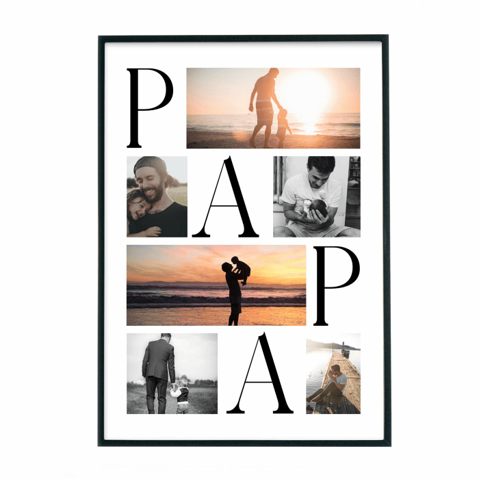4one Pictures Papa Poster mit Foto Collage als personalisiertes Geschenk zu Weihnachten, zum Vatertag, Geburtstag. Vater Bild selbst gestaltet als Vatertagsgeschenk für Väter (15. Papa Collage) Angebot bei HelloDeals