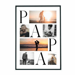 4one Pictures Papa Poster mit Foto Collage als personalisiertes Geschenk zu Weihnachten, zum Vatertag, Geburtstag. Vater Bild selbst gestaltet als Vatertagsgeschenk für Väter (15. Papa Collage) Angebot bei HelloDeals