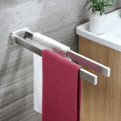 ZUNTO 40cm Wand Handtuchhalter Doppelt Edelstahl Handtuchstange, Wand Handtuchhaken Küche Handtuchständer, Badezimmer Badetuchhalter Zweiarmig für Bad küche Silber-40cm Angebot bei HelloDeals