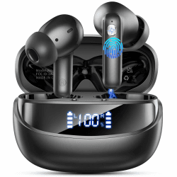 Bluetooth Kopfhörer, 2026 Kopfhörer Kabellos Bluetooth 5.4, 50 Std Spielzeit In Ear Kopfhörer HiFi Stereo mit 4 ENC Noise Cancelling Mics, IP7 Wasserdicht Kabellose Kopfhörer, Ohrhörer mit LED-Anzeige Schwarz Angebot bei HelloDeals