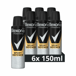 Rexona Men Anti Transpirant Spray Sport Defence Deospray mit 48 Stunden Schutz gegen Körpergeruch und Achselnässe mit Anti-Transpirant-Technologie 6x 150 ml Invisible Black 150 ml (6er Pack) Angebot bei HelloDeals