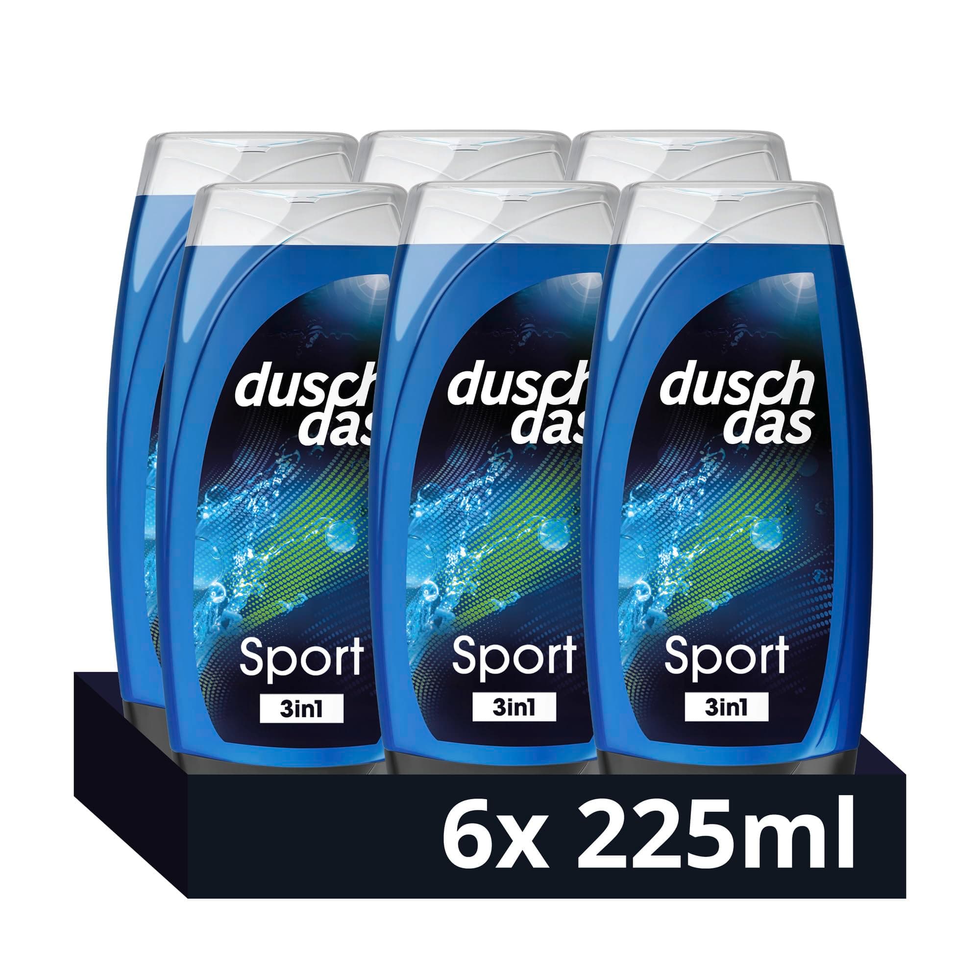 Duschdas 3-in-1 Duschgel & Shampoo Sport Duschbad mit Fresh-Energy-Duftformel sorgt für einen erfrischenden Start in den Tag 6x 225 ml 225 ml (6er Pack) Angebot bei HelloDeals