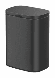 WENKO Wand-Kosmetikeimer Mod. Sare 5 Liter, Mülleimer mit Deckel und Easy-Close Absenkautomatik, Badezimmer-Eimer aus lackiertem Stahl zur Befestigung ohne bohren, 21,5 x 29,5 x 19 cm, Schwarz Matt Angebot bei HelloDeals