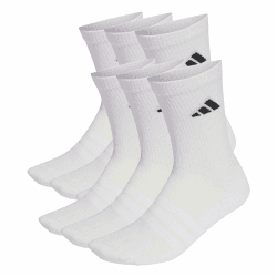 adidas Unisex Cushioned Crew Socks 6 Pair Pack Socken 40-42 white/white/black Angebot bei HelloDeals